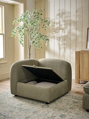 Brushed Weave Light Olive Green Crosby Modular Corner Piece Sofa - Image 5 of 16