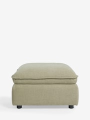 Brushed Weave Light Olive Green Crosby Modular Footstool - Image 3 of 14
