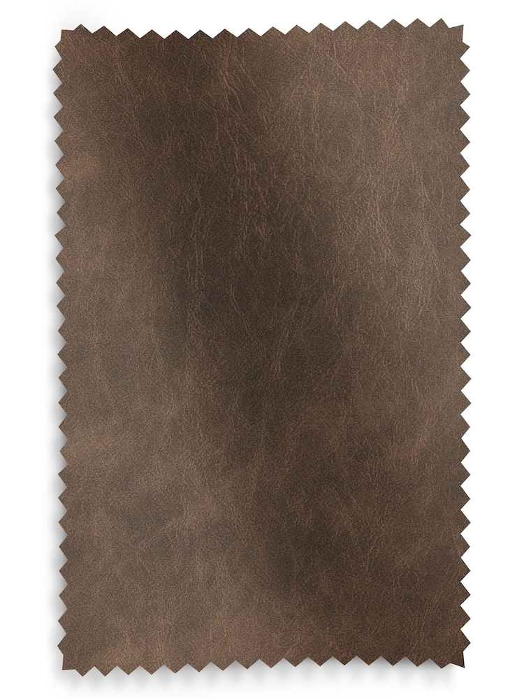 Vintaged Faux Leather Chocolate Bronx Frame Hampton Wooden Accent Chair - Image 9 of 9