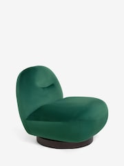 Soft Velvet Emerald Green Otis Swivel Accent Chair - Image 6 of 10