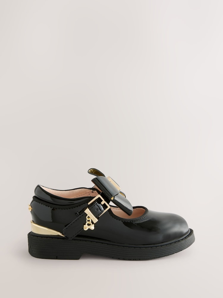 Baker by Ted Baker Girls Back to School Chunky Black Shoes with Bow - Image 2 of 6