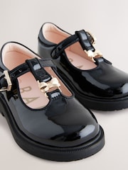 Baker by Ted Baker Girls Back to School Patent T-Bar Chunky Mary Jane Black Shoes - Image 2 of 6