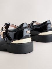 Baker by Ted Baker Girls Back to School Patent T-Bar Chunky Mary Jane Black Shoes - Image 4 of 6