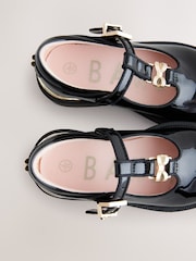 Baker by Ted Baker Girls Back to School Patent T-Bar Chunky Mary Jane Black Shoes - Image 5 of 6