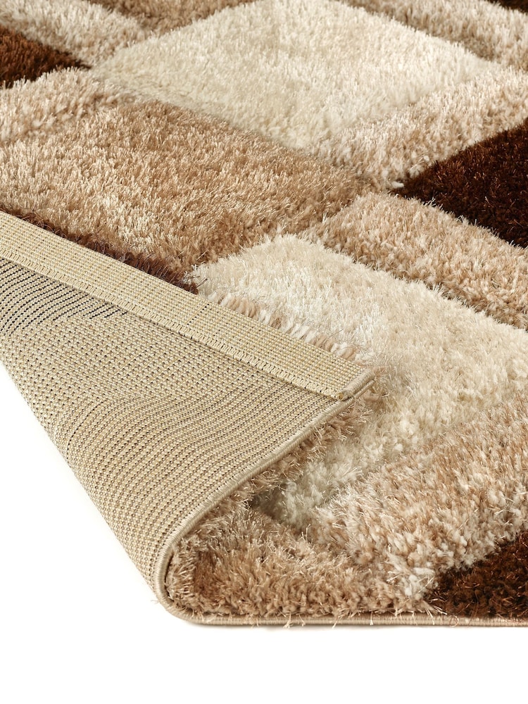 Origin Rug Collection. Beige 3D GEO Shaggy Rug - Image 4 of 4