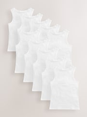 White 10 Pack Lace Trim Vest (1.5-16yrs) - Image 1 of 13