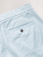Aqua Blue Straight Fit Stretch Chinos Shorts - Image 9 of 9