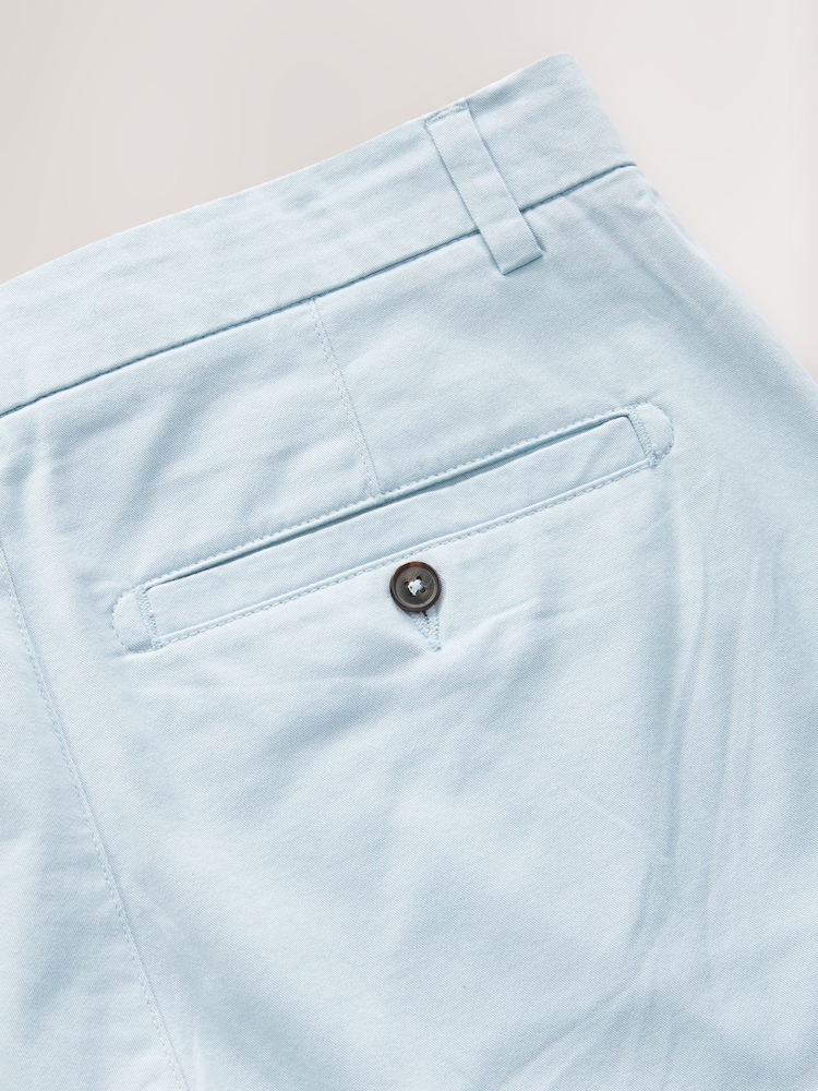 Aqua Blue Straight Fit Stretch Chinos Shorts - Image 9 of 9