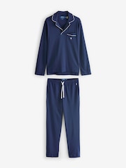 Polo Ralph Lauren Blue Cotton Interlock Shirt & Bottoms Pyjamas Set - Image 5 of 8