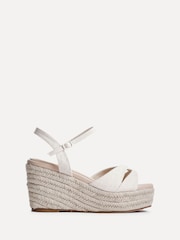 Linzi White Sian Wide Fit Linked Front Strap Wedges - Image 2 of 5
