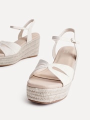 Linzi White Sian Wide Fit Linked Front Strap Wedges - Image 4 of 5