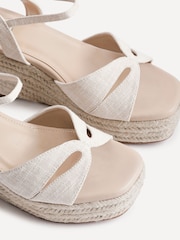 Linzi White Sian Wide Fit Linked Front Strap Wedges - Image 5 of 5