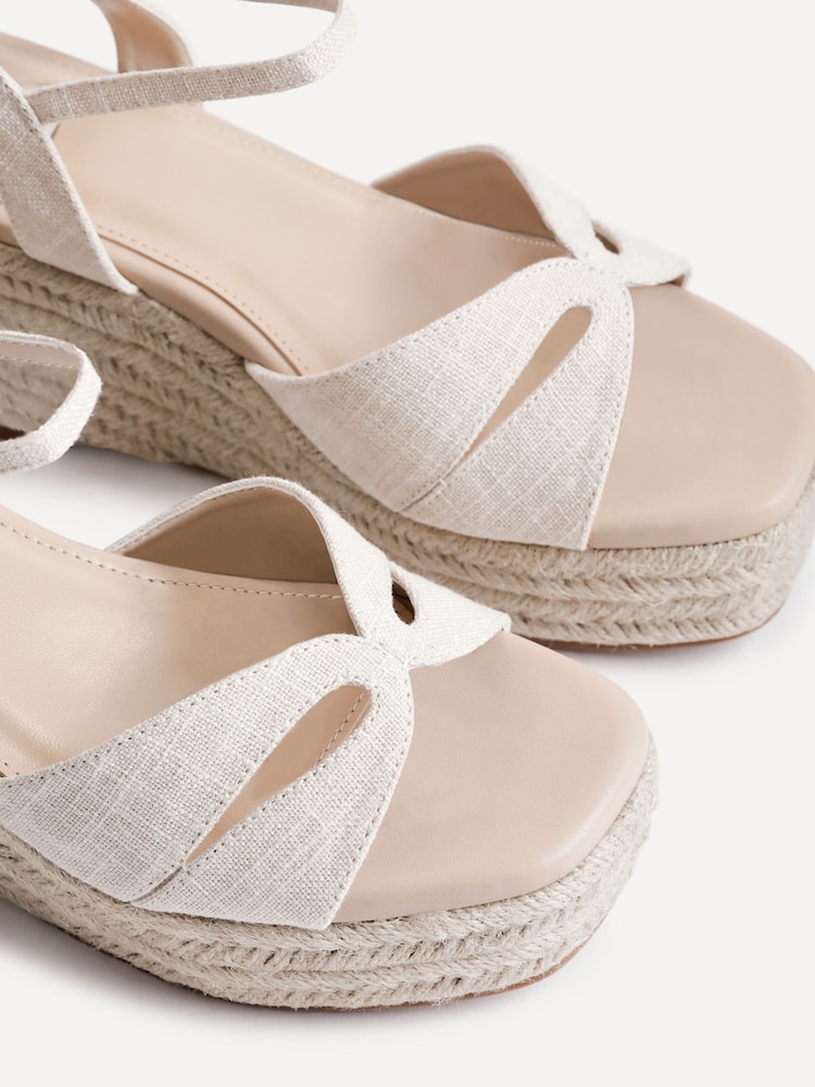 Linzi White Sian Wide Fit Linked Front Strap Wedges - Image 5 of 5
