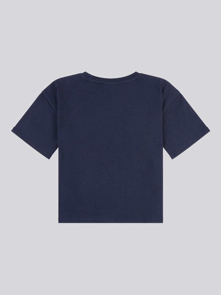 Juicy Couture Blue Girls Diamante & Glitter 100% Cotton JC T-Shirt - Image 2 of 3