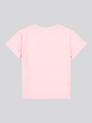 Juicy Couture Pink Girls Tonal Diamante Fitted 100% Cotton T-Shirt - Image 6 of 7
