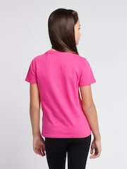 Juicy Couture light Pink Girls Fitted Diamante 100% Cotton T-Shirt - Image 3 of 7