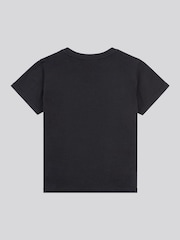 Juicy Couture Black Girls Tonal Diamante Fitted 100% Cotton T-Shirt - Image 6 of 7
