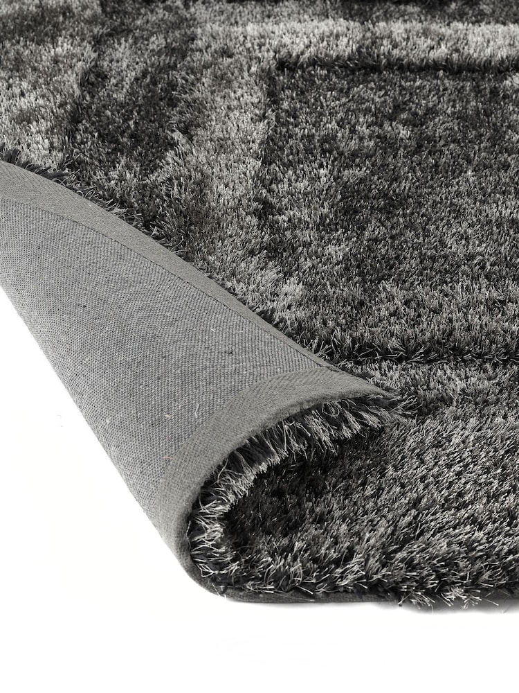 Origin Rug Collection. Black Frame Shaggy Pile Rug - Image 5 of 5