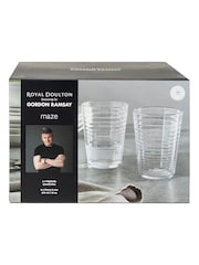 Royal Doulton Set of 4 Clear Maze Hiball Glasses - Image 2 of 5