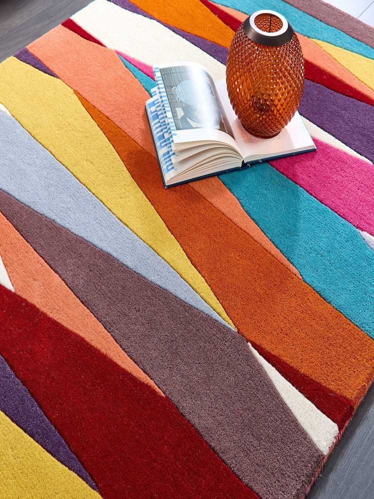 Origin Rug Collection. Orange Shard Brights Wool Rug - Image 5 of 5