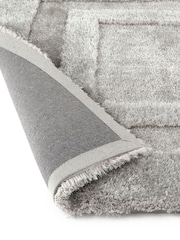 Origin Rug Collection. Silver Frame Shaggy Pile Rug - Image 5 of 5