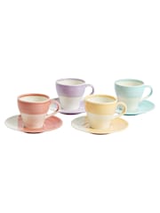 Royal Doulton Set of 4 1815 Bright Espresso and Saucer - Image 1 of 6