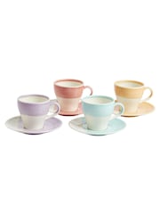Royal Doulton Set of 4 1815 Bright Espresso and Saucer - Image 2 of 6