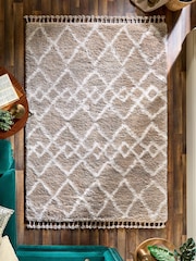 Origins Beige Morocco Shaggy Rug - Image 1 of 5