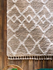 Origins Beige Morocco Shaggy Rug - Image 3 of 5