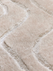 Origin Rug Collection. Cream Soft Carved Wave Shaggy Rug - Image 3 of 4