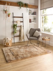 Origin Rug Collection. Brown Frame Shaggy Pile Rug - Image 1 of 4