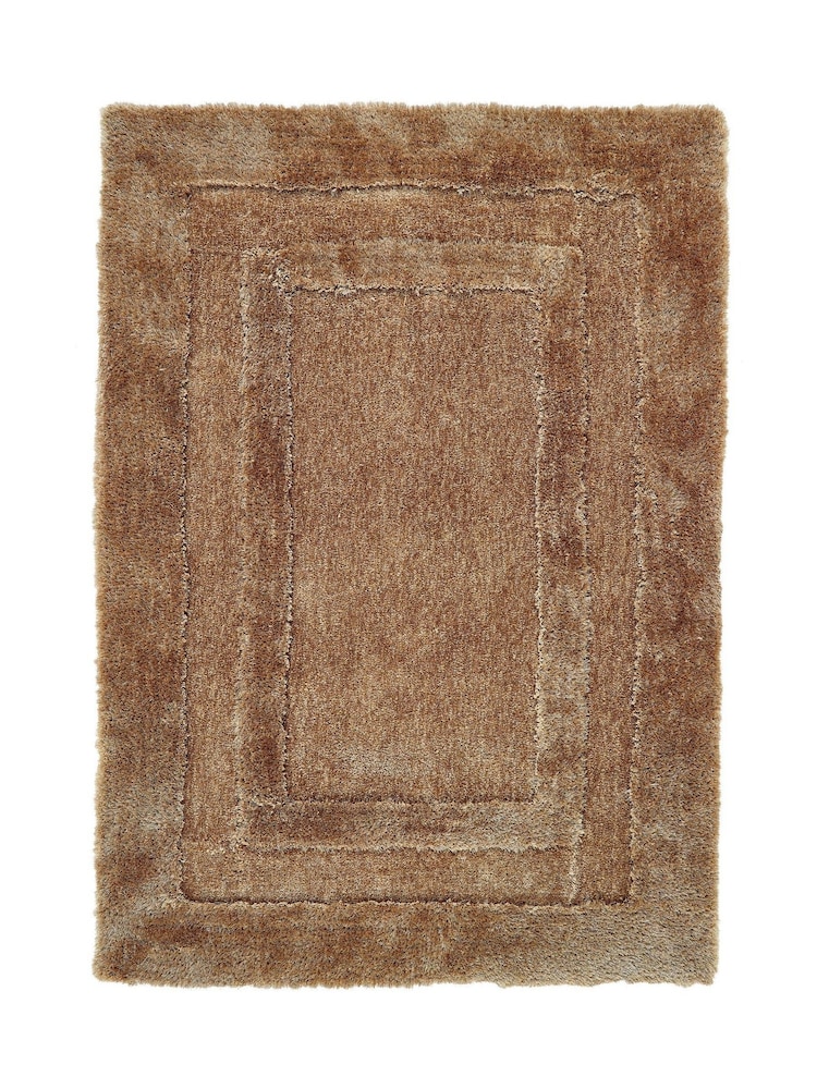 Origin Rug Collection. Brown Frame Shaggy Pile Rug - Image 2 of 4