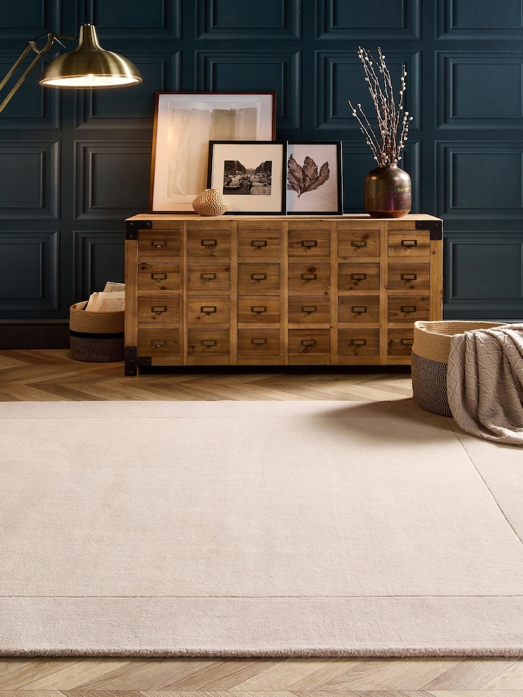 Origin Rug Collection. Cream Borders Wool Rug - Image 1 of 6