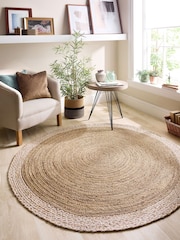 Origin Rug Collection. Cream Jute Border Rug - Image 3 of 6