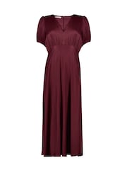 Baukjen Red Cathy Satin V-Neck Midi Dress - Image 5 of 5