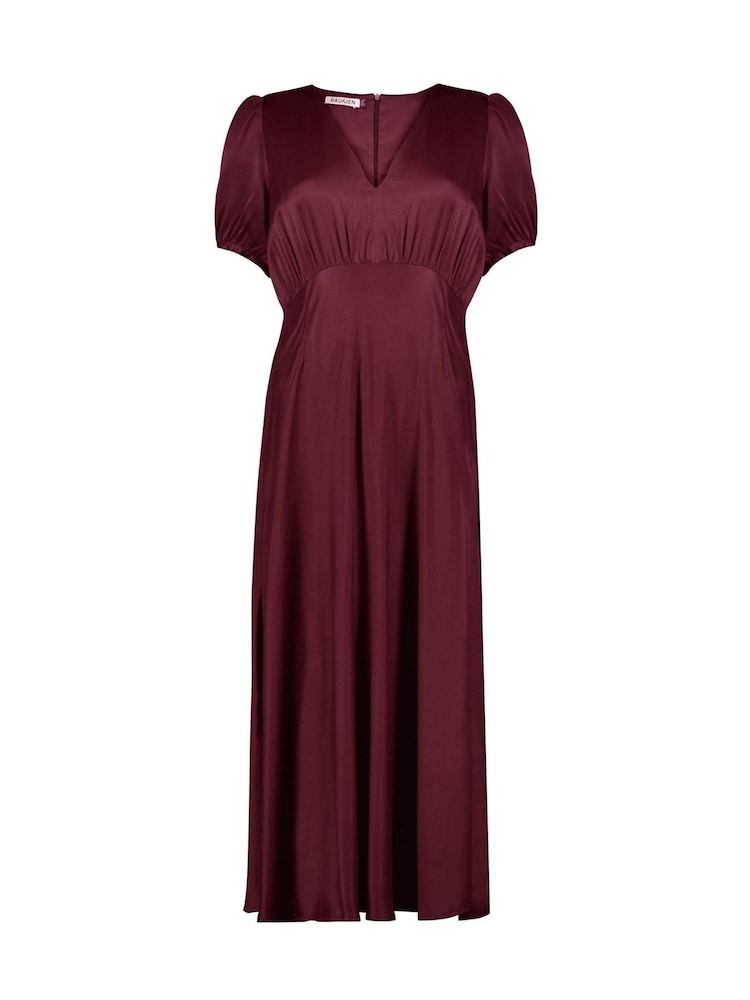 Baukjen Red Cathy Satin V-Neck Midi Dress - Image 5 of 5