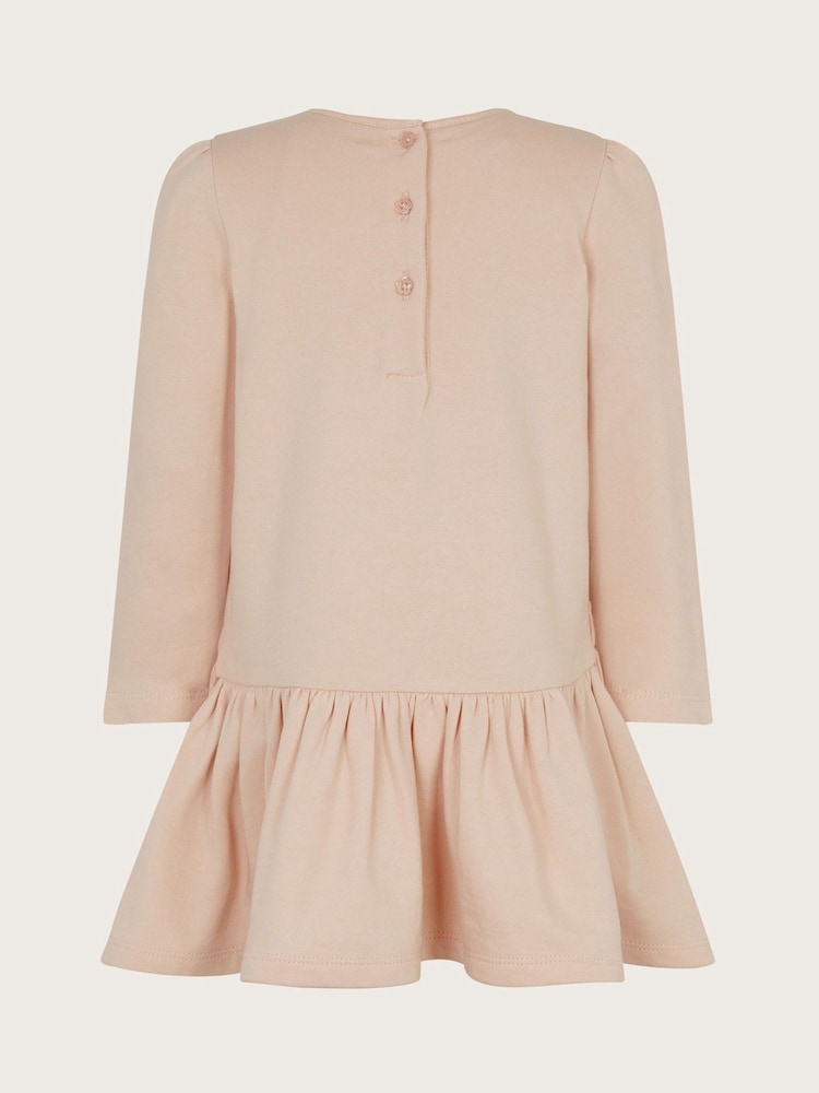 Monsoon Pink Baby 100% Cotton Christmas Tree Bow Dress - Image 2 of 2