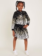 Monsoon Black Ombre Sequin Bomber Jacket - Image 1 of 4