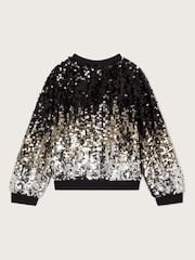 Monsoon Black Ombre Sequin Bomber Jacket - Image 3 of 4