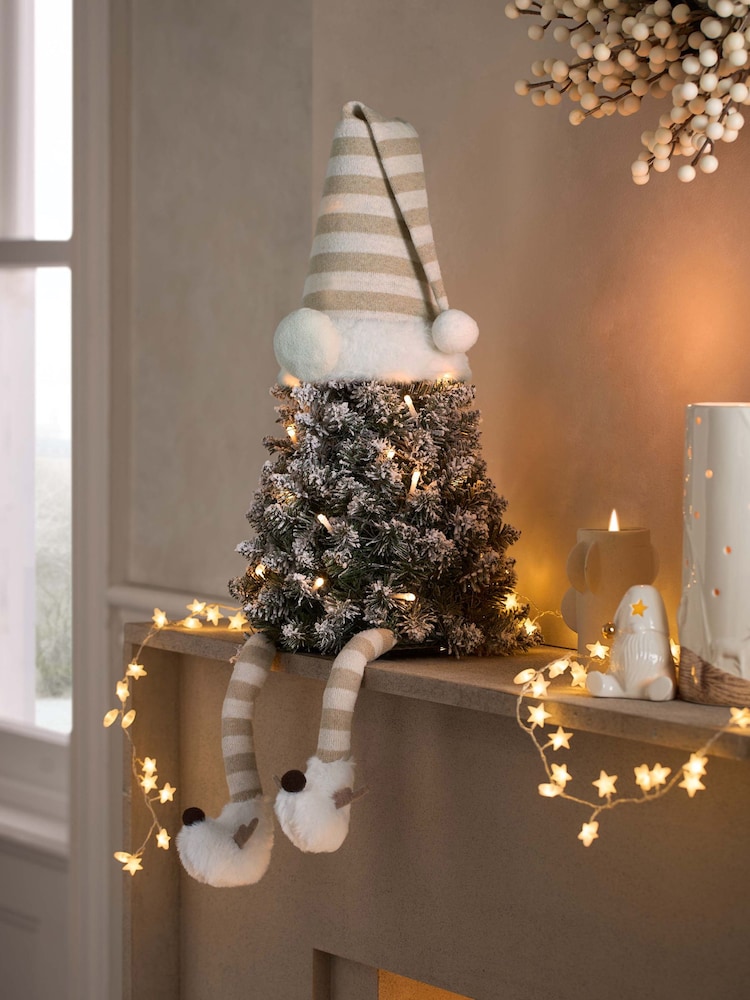 Natural 1.5ft Gonk Pre Lit Snowy Christmas Tree - Image 1 of 7 Natural 1.5ft Gonk Pre Lit Snowy Christmas Tree - Image 1 of 7