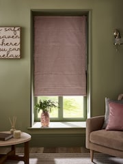 Pink Ready Made Blackout Roman Brushed Stripe Blinds - Image 1 of 7