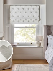 Grey Heart Print Ready Made Roman Roman Blind - Image 1 of 7