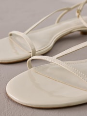 Bone White Leather Signature Strappy Toe Thong Sandals - Image 4 of 7