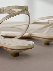 Bone White Leather Signature Strappy Toe Thong Sandals - Image 5 of 7