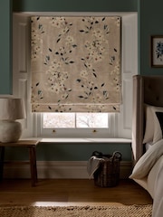 Natural Ready Made Blackout Roman Floral Print Blinds - Image 2 of 7