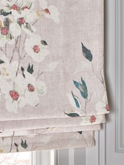 Natural Ready Made Blackout Roman Floral Print Blinds - Image 5 of 7