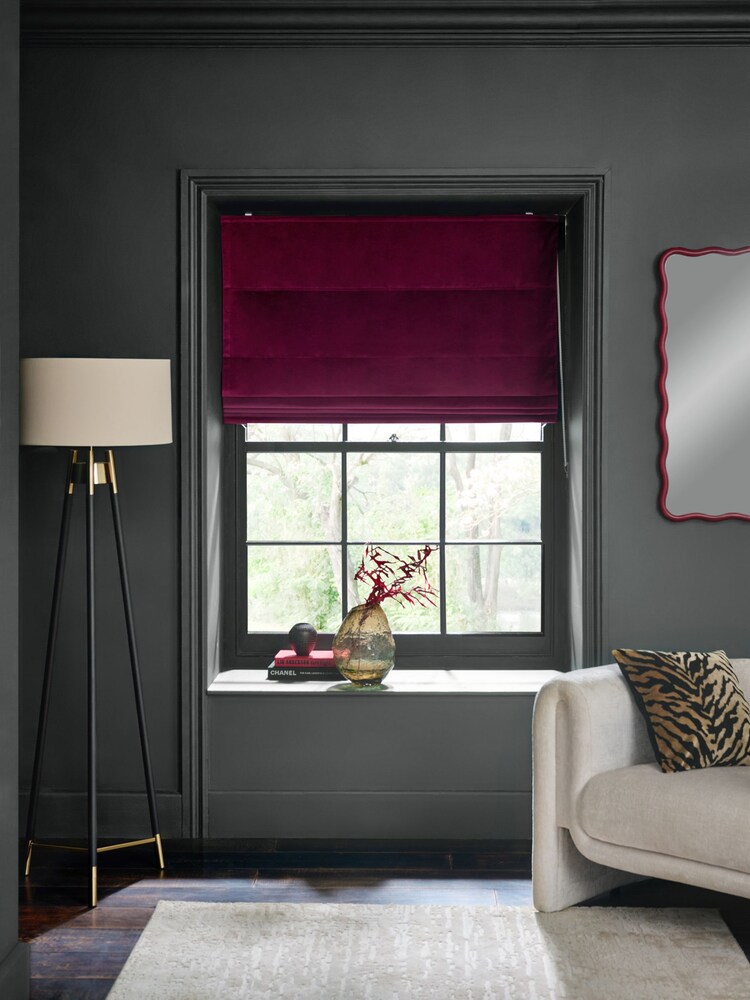 Pink Berry Ready Made Blackout Matte Velvet Roman Blinds - Image 1 of 4