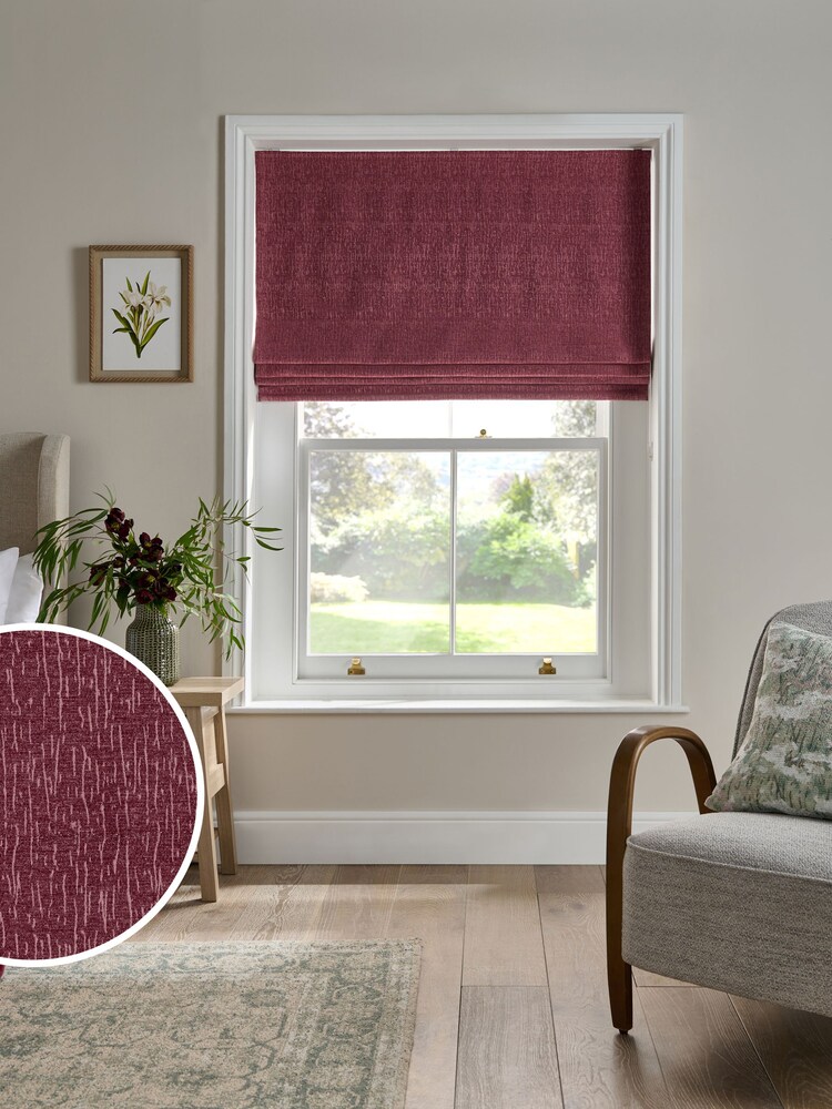Pink Berry Ready Made Blackout Roman Blinds With Heavyweight Chenille - Image 1 of 8