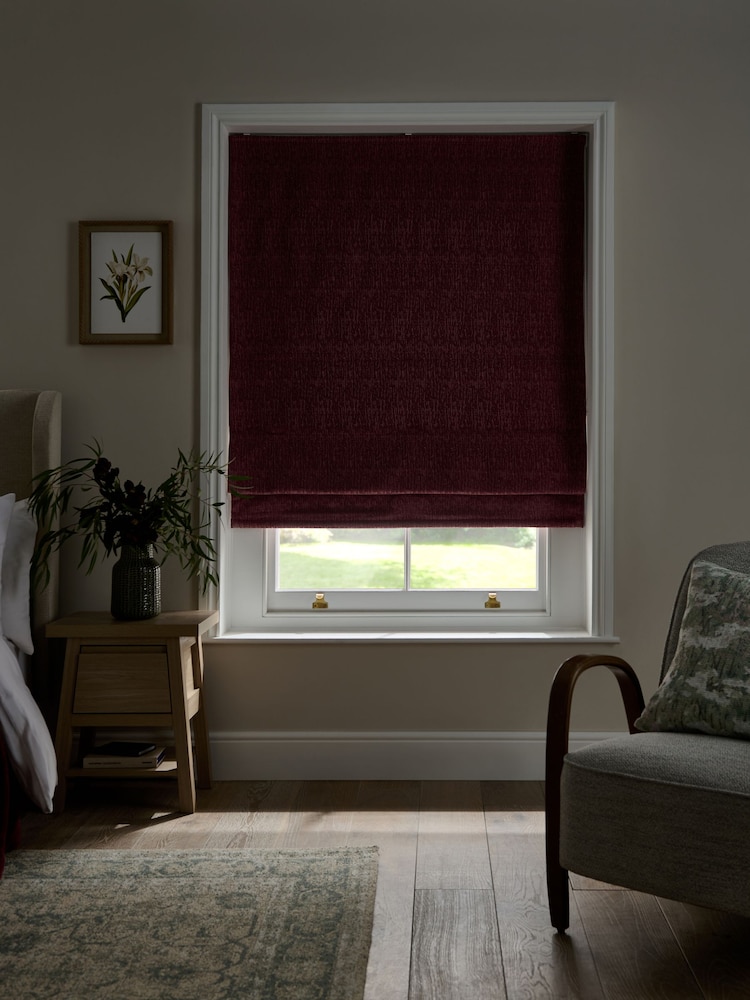 Pink Berry Ready Made Blackout Roman Blinds With Heavyweight Chenille - Image 2 of 7