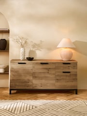 Dark Natural Bronx Oak Effect Large Sideboard - Image 2 of 9